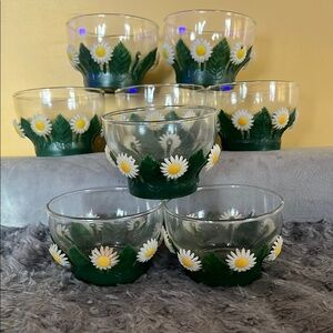 Vintage Styson Daisy cups and coasters set of 8